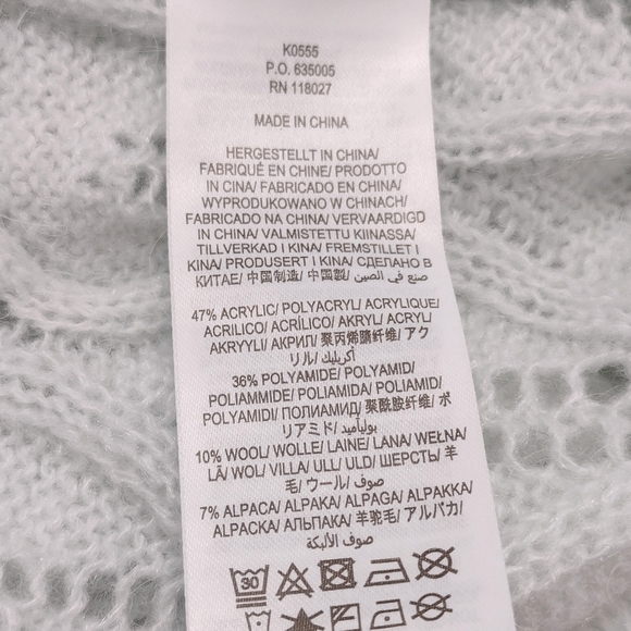 Boden pastel green wool blend sweater, feather pattern, size 6. - Picture 7 of 7